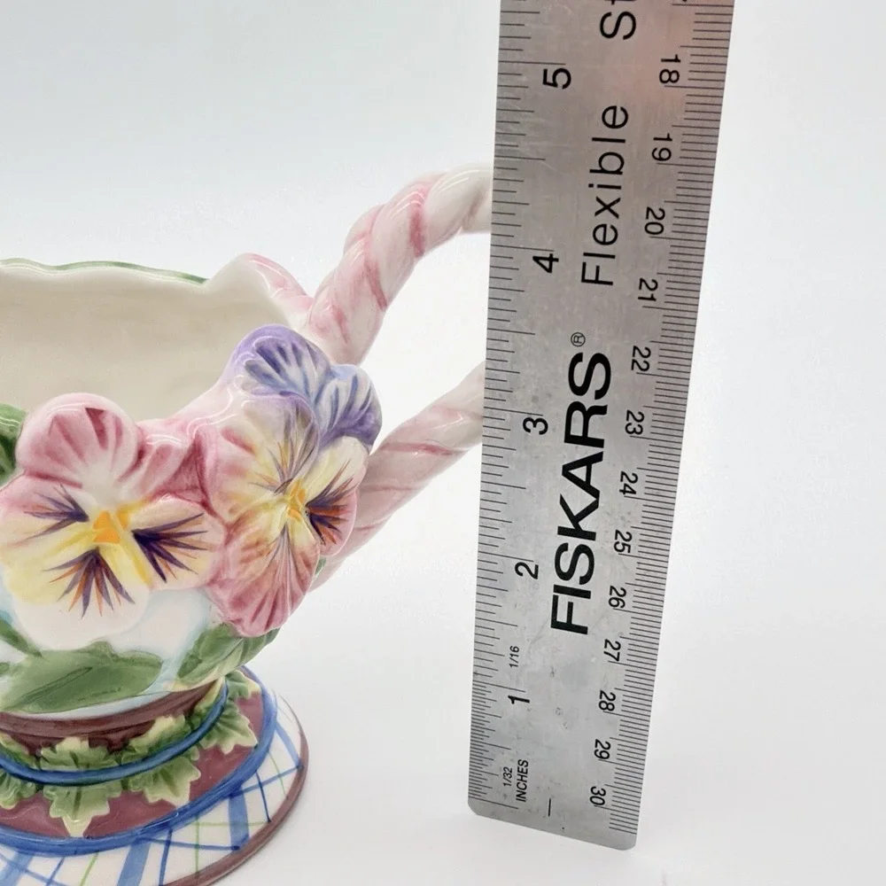 Fitz And Floyd Halcyon Creamer Pansy Floral Ceramic China